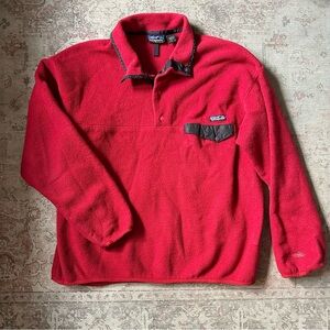 Vintage 90s Patagonia Synchilla Snap T Pullover Red